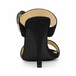 Allegra K Shoes Women's Buckle Stiletto Heels Slide Sandals