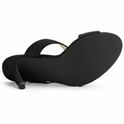 Allegra K Shoes Women's Buckle Stiletto Heels Slide Sandals