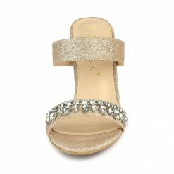 Allegra K Women's Glitter Rhinestone Stiletto Heels Sandals