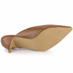 Allegra K Women's PU Pointed Toe Stiletto Heels Slide Mules