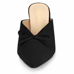 Allegra K Women's Pointed Toe Mid Slides Heel Mules Shoes