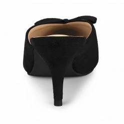 Allegra K Women's Pointed Toe Mid Slides Heel Mules Shoes