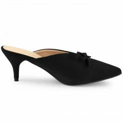 Allegra K Women's Pointed Toe Mid Slides Heel Mules Shoes