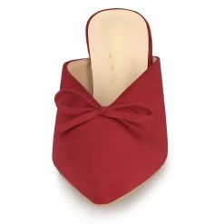 Allegra K Women's Pointed Toe Mid Slides Heel Mules Shoes