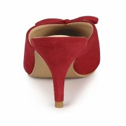 Allegra K Women's Pointed Toe Mid Slides Heel Mules Shoes