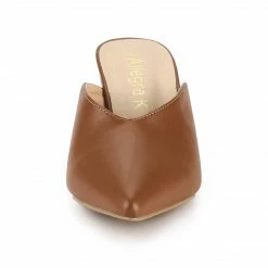 Allegra K Women's Pointed Toe Chunky Heels Slides Mules Shoes 18 Allegra K Women's Pointed Toe Chunky Heels Slides Mules Shoes