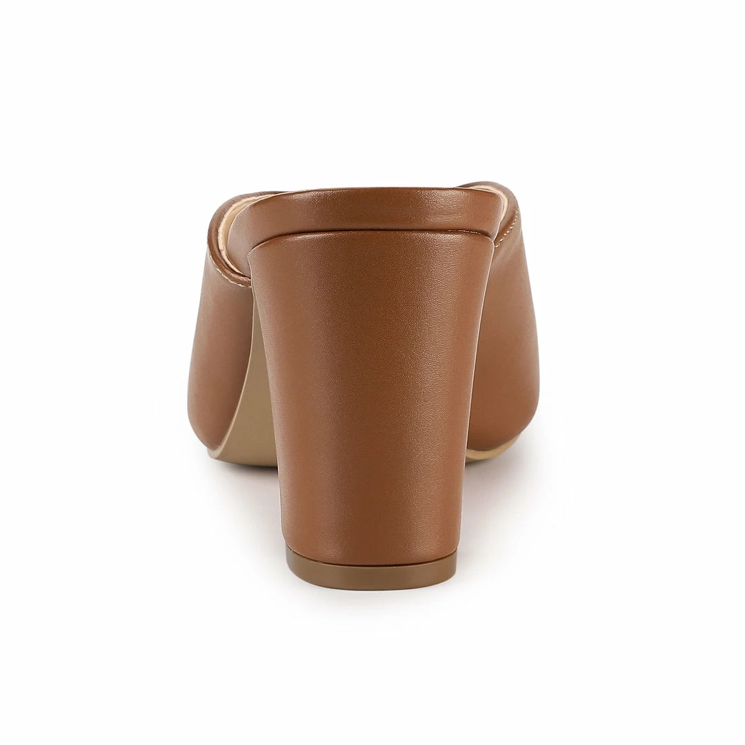 Allegra K Women's Pointed Toe Chunky Heels Slides Mules Shoes 7 Allegra K Women's Pointed Toe Chunky Heels Slides Mules Shoes