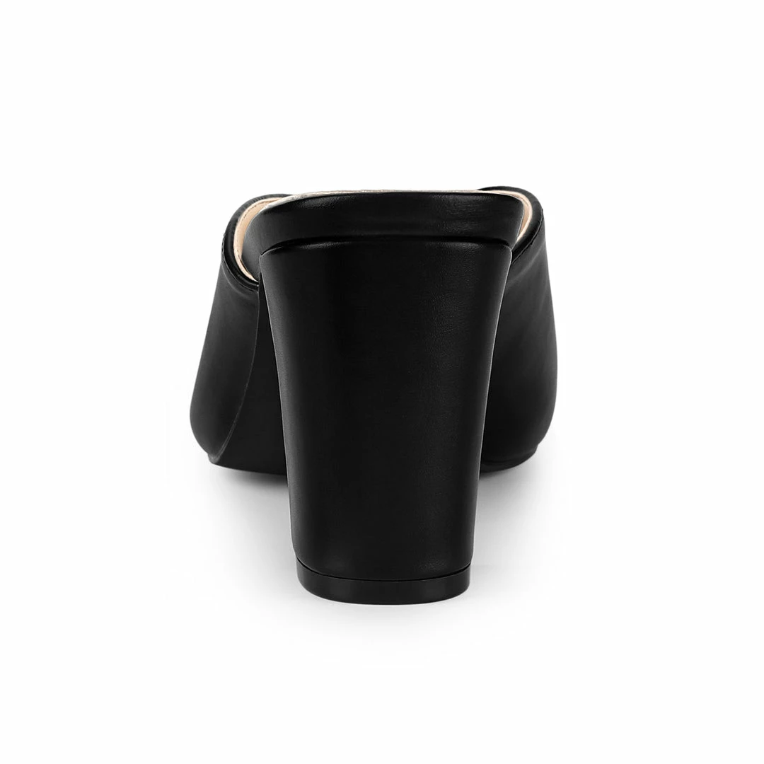 Allegra K Women's Pointed Toe Chunky Heels Slides Mules Shoes 13 Allegra K Women's Pointed Toe Chunky Heels Slides Mules Shoes