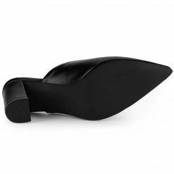 Allegra K Women's Pointed Toe Chunky Heels Slides Mules Shoes 27 Allegra K Women's Pointed Toe Chunky Heels Slides Mules Shoes