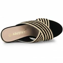 Allegra K Women's Crisscross Strap Platform Slide Wedge Sandals Shoes 32 Allegra K Women's Crisscross Strap Platform Slide Wedge Sandals Shoes