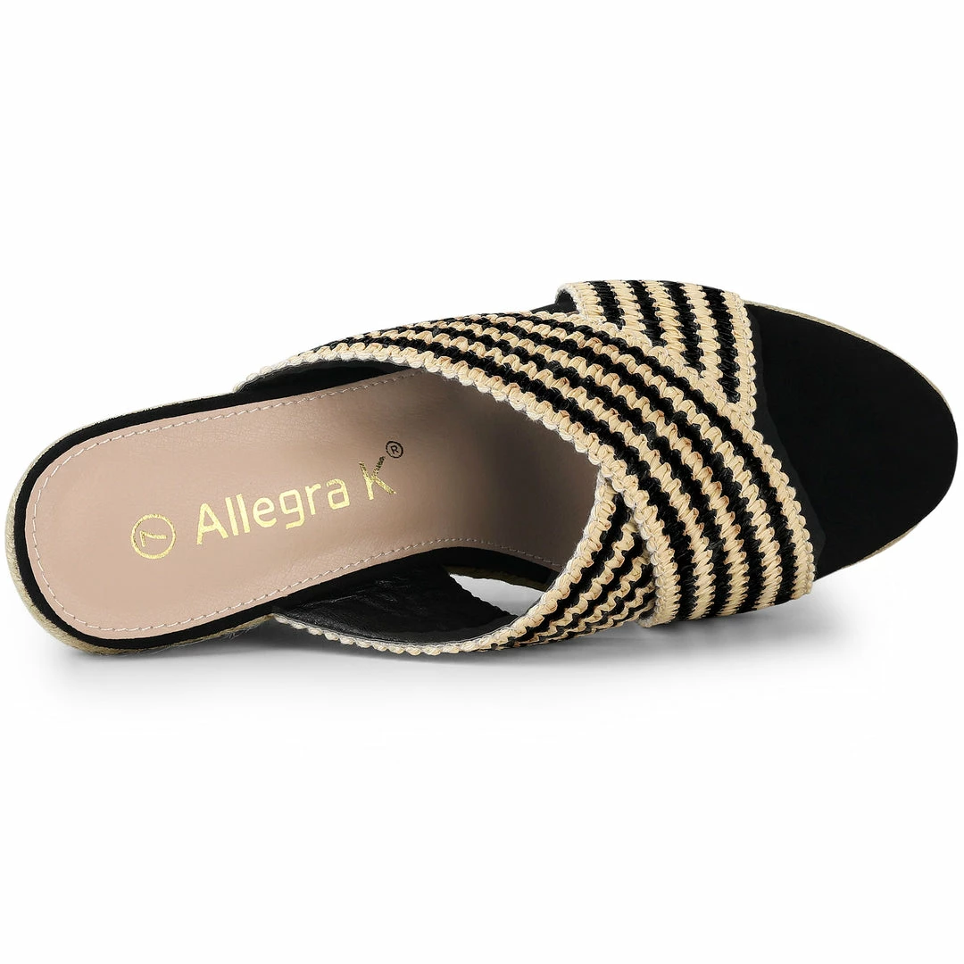 Allegra K Women's Crisscross Strap Platform Slide Wedge Sandals Shoes 14 Allegra K Women's Crisscross Strap Platform Slide Wedge Sandals Shoes