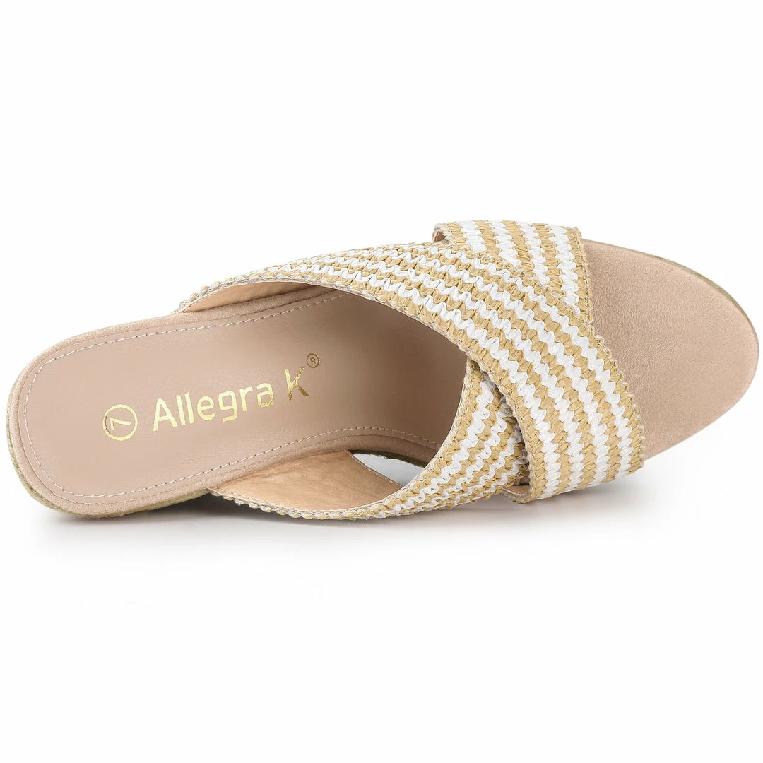 Allegra K Women's Crisscross Strap Platform Slide Wedge Sandals Shoes 20 Allegra K Women's Crisscross Strap Platform Slide Wedge Sandals Shoes