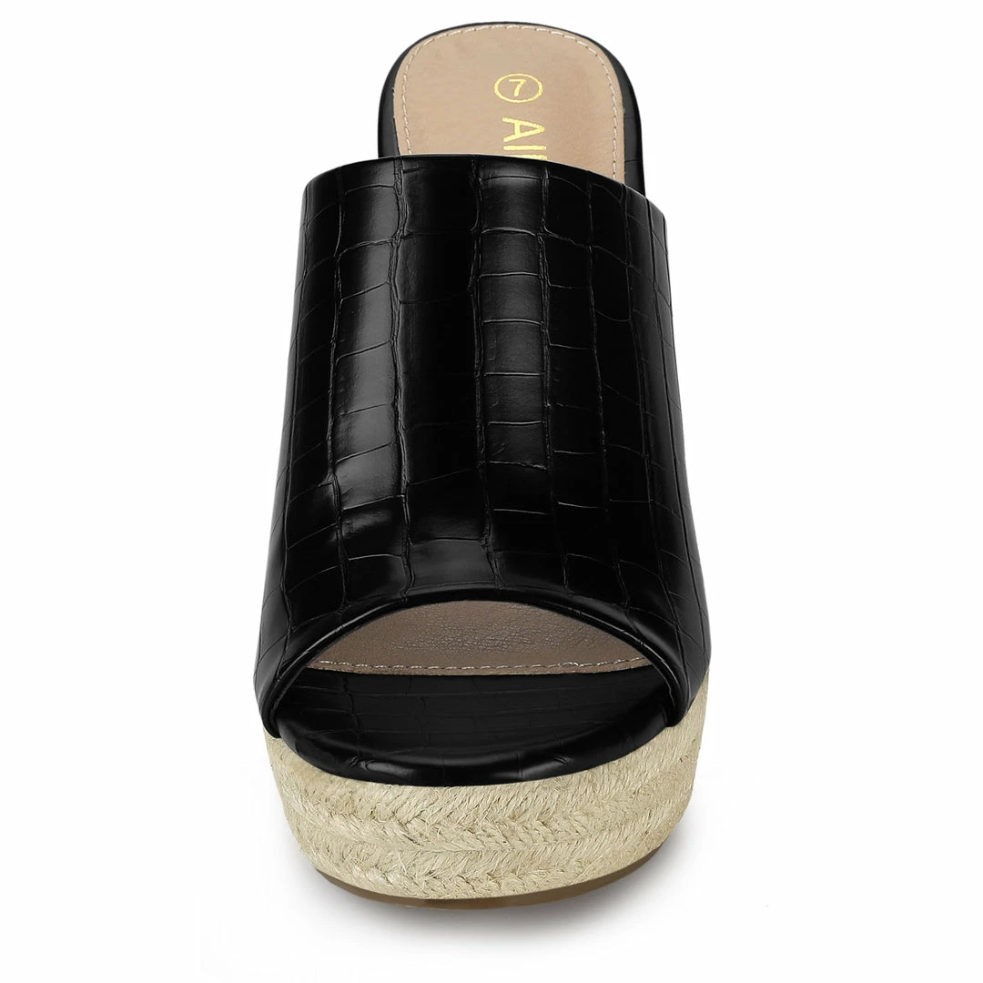 Allegra K Shoes Women's Open Toe Slip-On Platform Wedge Heel Wedge Sandals 12 Allegra K Shoes Women's Open Toe Slip-On Platform Wedge Heel Wedge Sandals