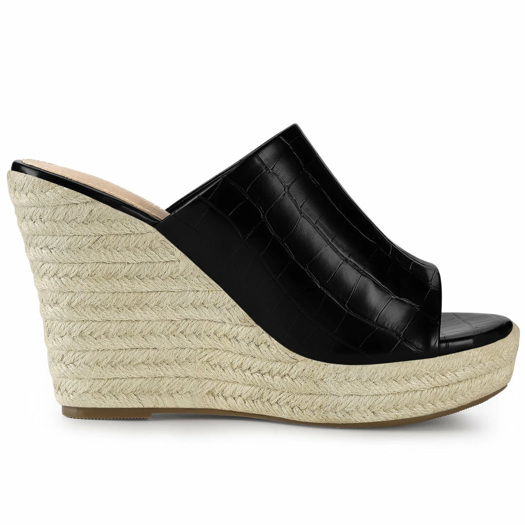 Allegra K Shoes Women's Open Toe Slip-On Platform Wedge Heel Wedge Sandals 16 Allegra K Shoes Women's Open Toe Slip-On Platform Wedge Heel Wedge Sandals