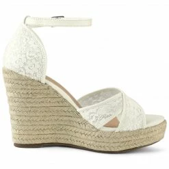 Allegra K Women's Ankle Strap Espadrille Wedge Heel Wedge Sandals