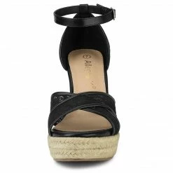 Allegra K Women's Ankle Strap Espadrille Wedge Heel Wedge Sandals