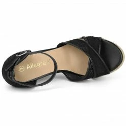 Allegra K Women's Ankle Strap Espadrille Wedge Heel Wedge Sandals