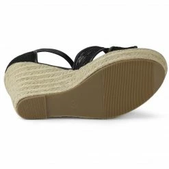 Allegra K Women's Ankle Strap Espadrille Wedge Heel Wedge Sandals