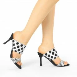 Allegra K Women's Polka Dots Stiletto Heel Slides Sandals 19 Allegra K Women's Polka Dots Stiletto Heel Slides Sandals