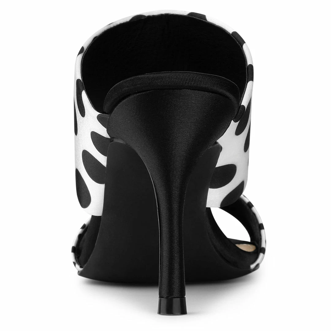 Allegra K Women's Polka Dots Stiletto Heel Slides Sandals 7 Allegra K Women's Polka Dots Stiletto Heel Slides Sandals