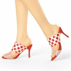 Allegra K Women's Polka Dots Stiletto Heel Slides Sandals 26 Allegra K Women's Polka Dots Stiletto Heel Slides Sandals
