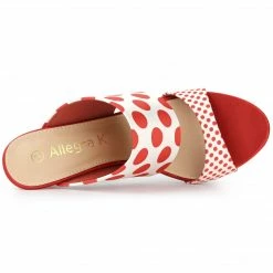 Allegra K Women's Polka Dots Stiletto Heel Slides Sandals 29 Allegra K Women's Polka Dots Stiletto Heel Slides Sandals