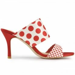 Allegra K Women's Polka Dots Stiletto Heel Slides Sandals 31 Allegra K Women's Polka Dots Stiletto Heel Slides Sandals