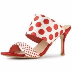 Allegra K Women's Polka Dots Stiletto Heel Slides Sandals 25 Allegra K Women's Polka Dots Stiletto Heel Slides Sandals