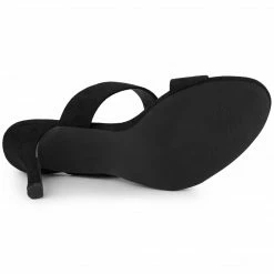 Allegra K Women's Opened Toe Buckle Stiletto Heels Slide Sandals