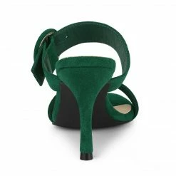 Allegra K Women's Opened Toe Buckle Stiletto Heels Slide Sandals