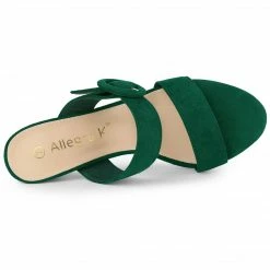 Allegra K Women's Opened Toe Buckle Stiletto Heels Slide Sandals