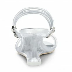 Allegra K Shoes Women's Clear Glass Heel Slide Wedge Heel Wedge Sandals