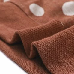 Allegra K Women Loose Knitted Top In Polka Dot Print