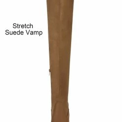 Allegra K Women's Round Toe Chunky Heel Over The Knee High Boots Shoes