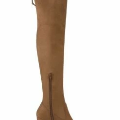 Allegra K Women's Round Toe Chunky Heel Over The Knee High Boots Shoes