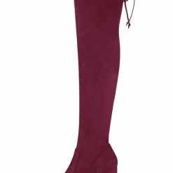 Allegra K Women's Round Toe Chunky Heel Over The Knee High Boots Shoes
