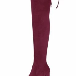 Allegra K Women's Round Toe Chunky Heel Over The Knee High Boots Shoes