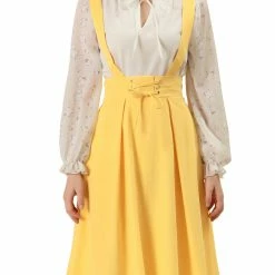 Allegra K Women's Suspender Braces Skirts Elastic Waist Overall Dress 11 Allegra K Women's Suspender Braces Skirts Elastic Waist Overall Dress