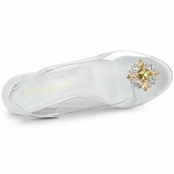 Allegra K Shoes Women's Rhinestone Clear Wedges Heels Sandals