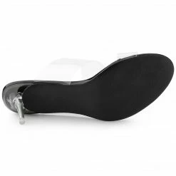 Allegra K Women's Clear Slide Stiletto Heels Clear Sandals