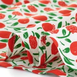 Allegra K Women's Square Neck Cotton Dress Ruffle Fruits Print Summer Sleeveless Dress