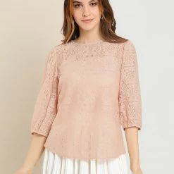 Allegra K Women's 3/4 Lantern Sleeve Semi Sheer Vintage Lace Tops 46 Allegra K Women's 3/4 Lantern Sleeve Semi Sheer Vintage Lace Tops