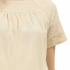 Allegra K Women's Casual Raglan Sleeve Round Neck Pleated Embroidered Blouse Tops 11 Allegra K Women's Casual Raglan Sleeve Round Neck Pleated Embroidered Blouse Tops