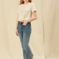 Allegra K Women's Casual Raglan Sleeve Round Neck Pleated Embroidered Blouse Tops 12 Allegra K Women's Casual Raglan Sleeve Round Neck Pleated Embroidered Blouse Tops