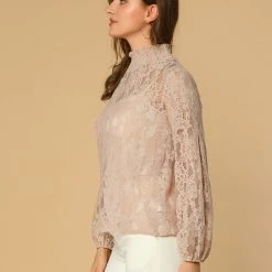 Allegra K Women's Lace Tops Vintage Semi Sheer Long Sleeve Turtleneck Blouses Shirts 55 Allegra K Women's Lace Tops Vintage Semi Sheer Long Sleeve Turtleneck Blouses Shirts