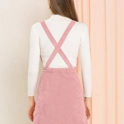 Allegra K Women's Corduroy Mini V Neck A-line Pinafore Bib Overall Dress 81 Allegra K Women's Corduroy Mini V Neck A-line Pinafore Bib Overall Dress