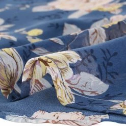 Allegra K Long Sleeve Ruffle Collar Button Down Floral Shirt