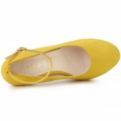 Allegra K Women's Round Toe Stiletto Heel Ankle Strap Pumps Shoes