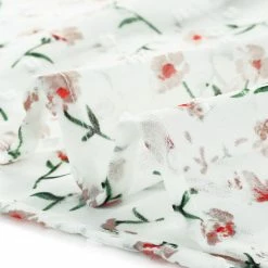 Allegra K Women's Floral Button Down Collar Semi Sheer Sweet Puff Sleeve Blouse Shirt