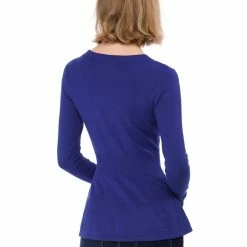 Allegra K Smocked Waist Peplum Pullover Jumper Women